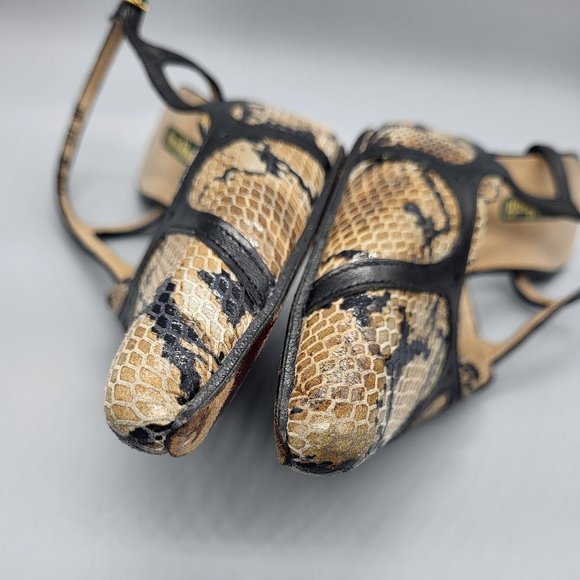 Mario Nardi Snakeskin Print Slingback Pumps - Picture 6 of 15